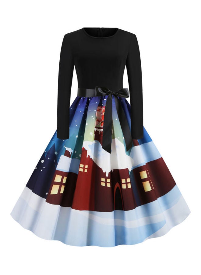 أوتاد فستان عصري للحفلات مزين بطبعة - Image 1