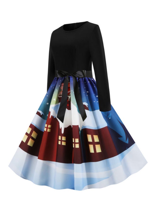 أوتاد فستان عصري للحفلات مزين بطبعة - Image 3