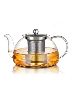 Lushh Glass Teapot With Removable Stainless Steel Infuser Clear/Silver  - Image 1