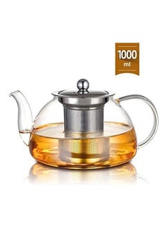 Lushh Glass Teapot With Removable Stainless Steel Infuser Clear/Silver  - Image 2