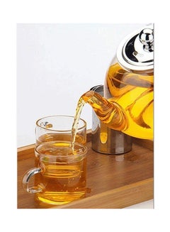 Lushh Glass Teapot With Removable Stainless Steel Infuser Clear/Silver  - Image 3