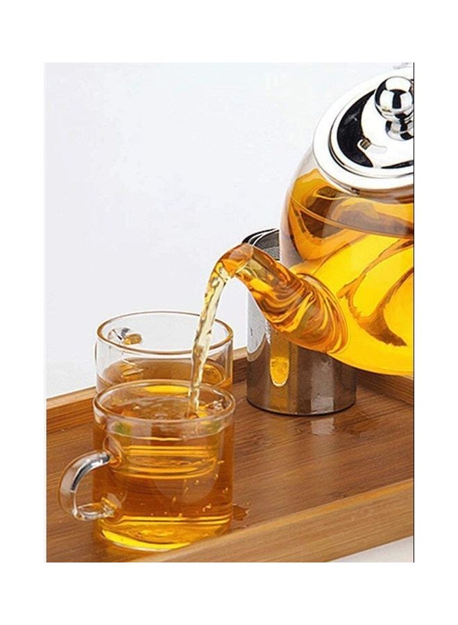 Lushh Glass Teapot With Removable Stainless Steel Infuser Clear/Silver  - Image 3