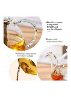 Lushh Glass Teapot With Removable Stainless Steel Infuser Clear/Silver  - Image 4