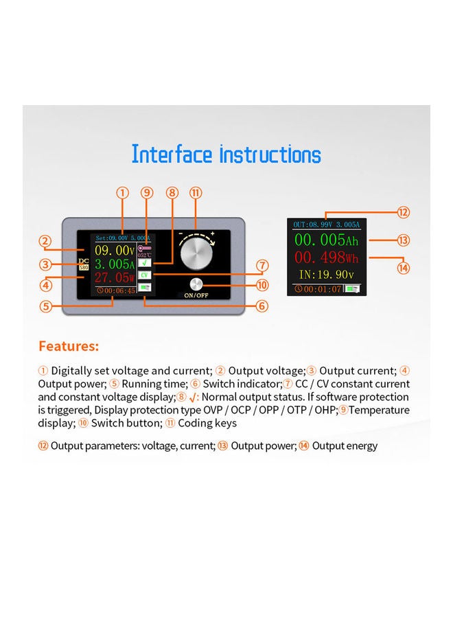 Power Supply Voltmeter Black/Grey - Image 2