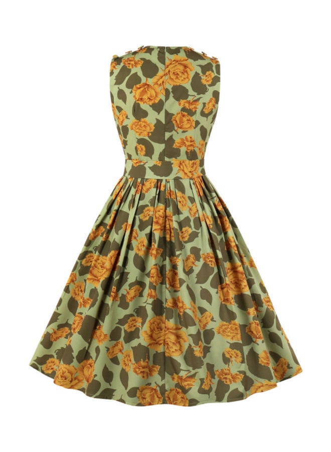 OUTAD Printed Elegant And Fresh Dress Multicolour - Image 2