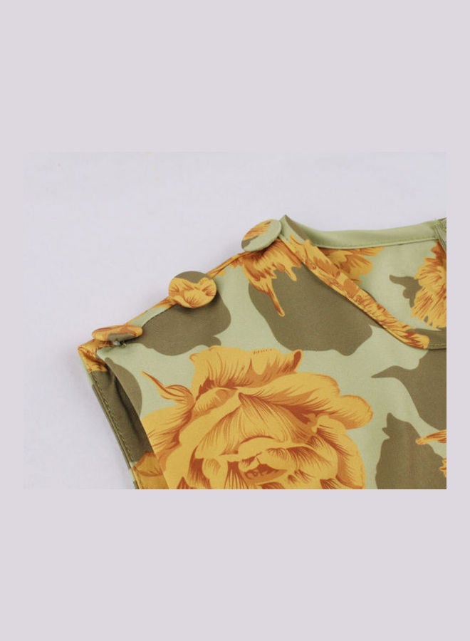 OUTAD Printed Elegant And Fresh Dress Multicolour - Image 4