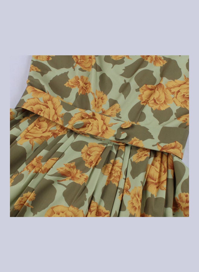 OUTAD Printed Elegant And Fresh Dress Multicolour - Image 5