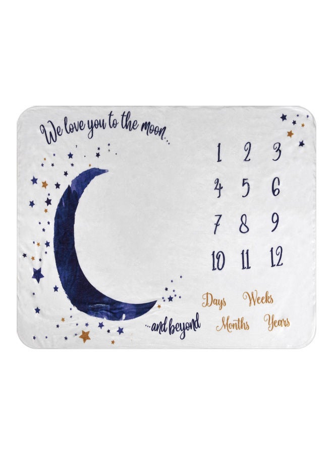 Baby Monthly Milestone Flannel Baby Blanket With 4 Frame - Image 2