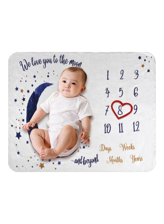Baby Monthly Milestone Flannel Baby Blanket With 4 Frame - Image 5