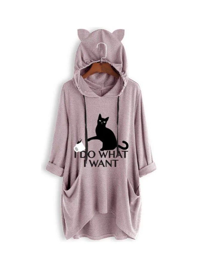 OUTAD - Comfortable Hooded Neck Pullover Purple - Image 1