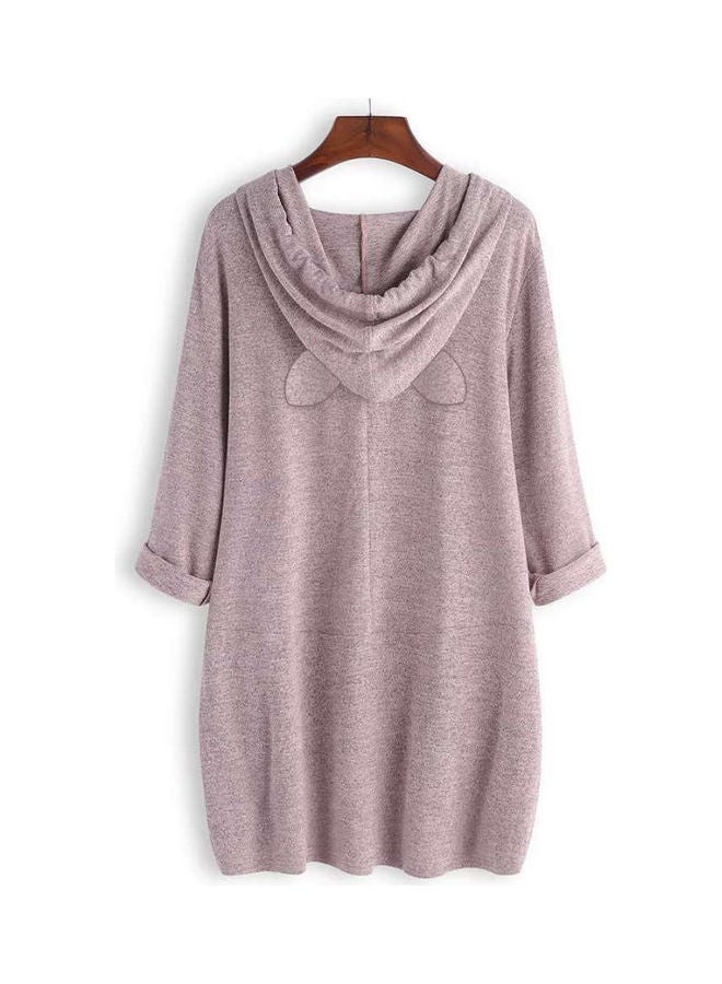 OUTAD - Comfortable Hooded Neck Pullover Purple - Image 1