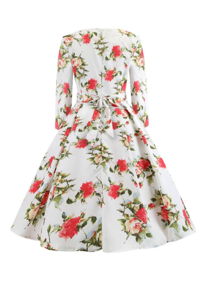 أوتاد فستان عصري مزين بطبعة زهور - Image 2