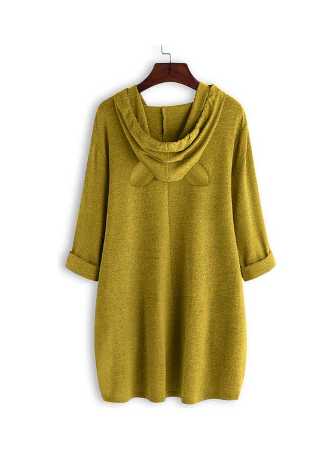 OUTAD Comfortable Hooded Neck Pullover Green  - Image 2