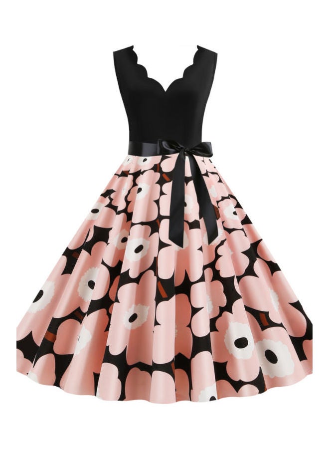 OUTAD Fashionable Elegant Printed Dress Multicolour - Image 1