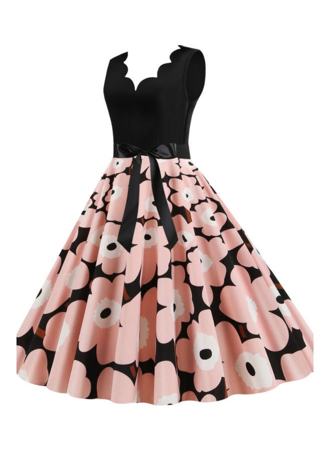 OUTAD Fashionable Elegant Printed Dress Multicolour - Image 3