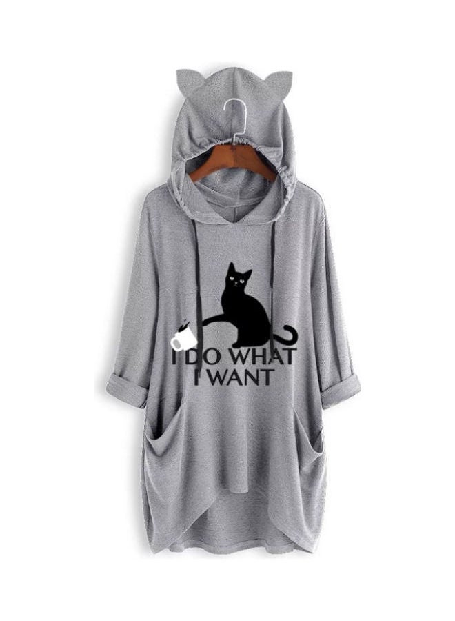 OUTAD Comfortable Hooded Neck Pullover Grey  - Image 1