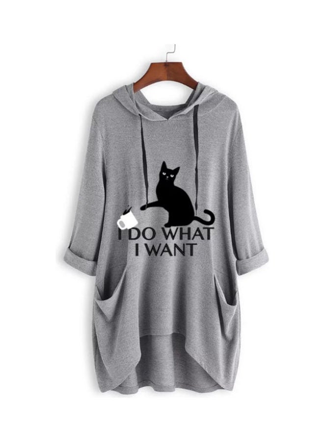OUTAD Comfortable Hooded Neck Pullover Grey  - Image 3