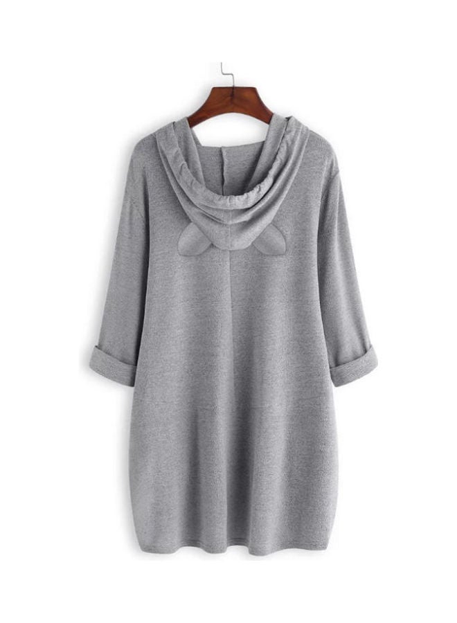 OUTAD Comfortable Hooded Neck Pullover Grey  - Image 2