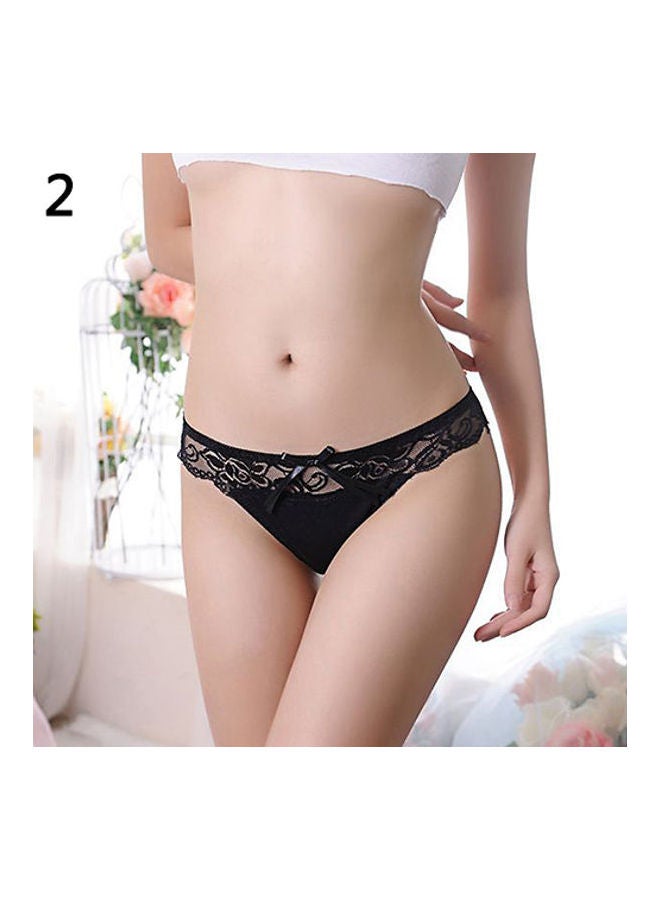Generic Lace G-string See-Through Underwear Black 