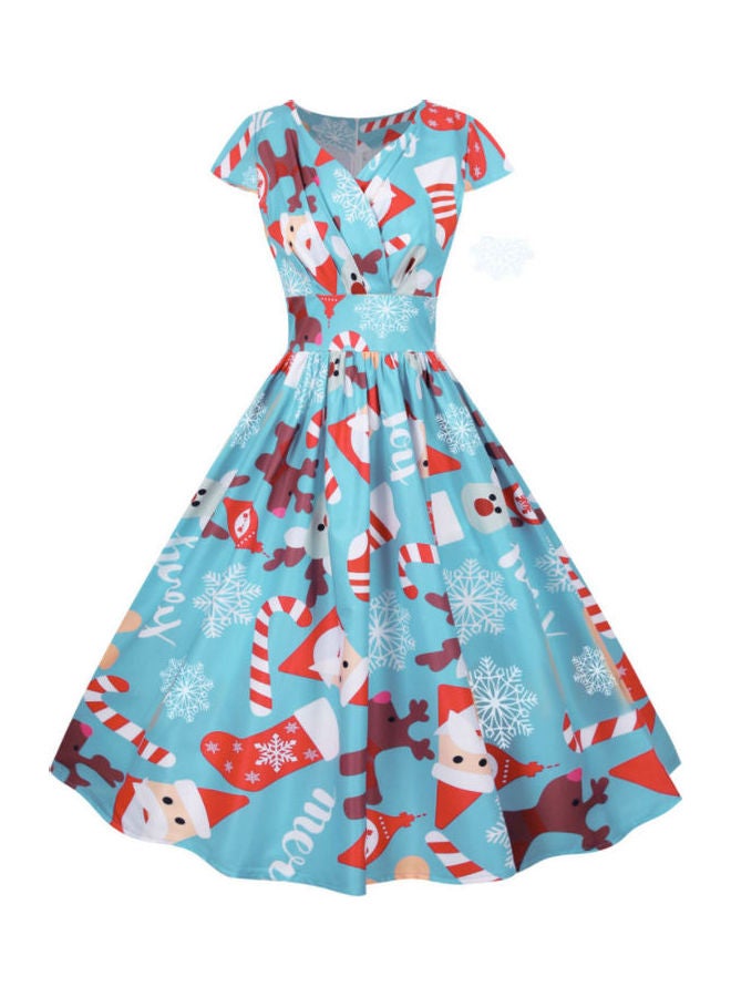 OUTAD Fashionable Printed Dress Multicolour - Image 1