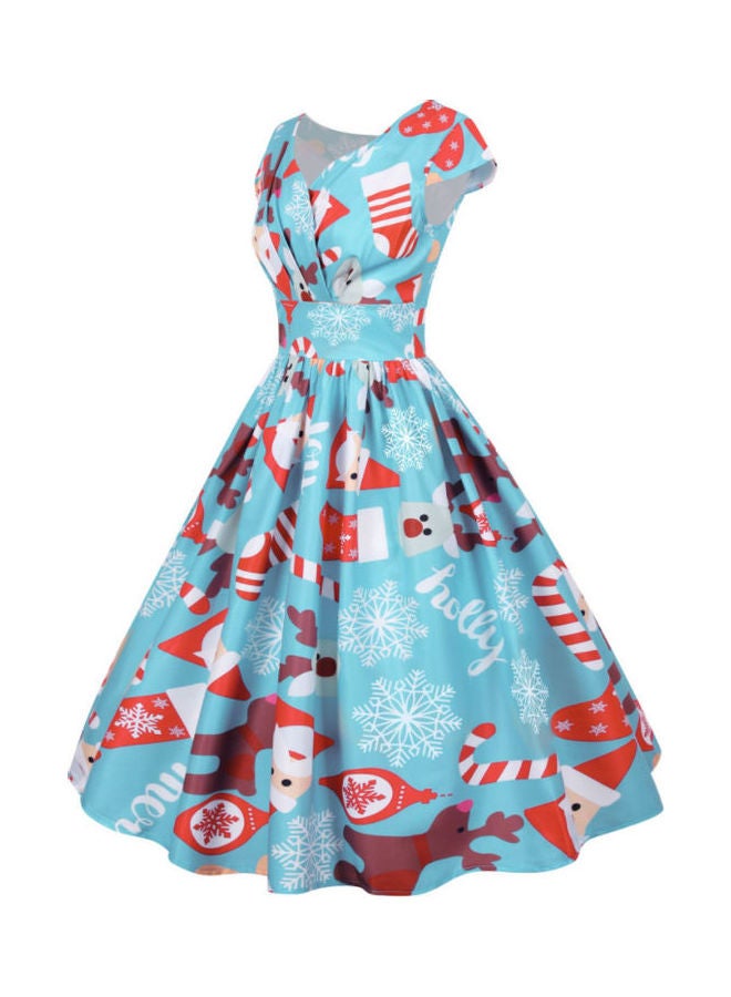 OUTAD Fashionable Printed Dress Multicolour - Image 3