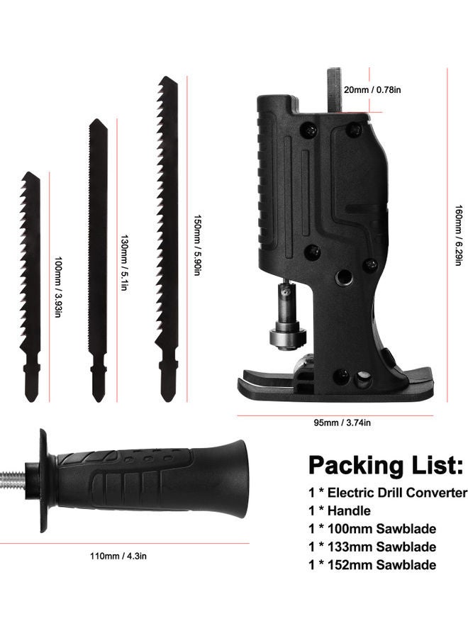 Generic Portable Electric Drill Modified Reciprocating Saw Black 0.357kg  - Image 3