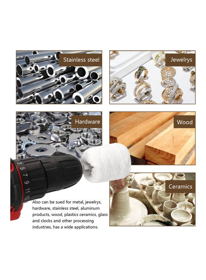 Generic 6-Piece Cloth Polishing Wheel Grinding Head White  - Image 3