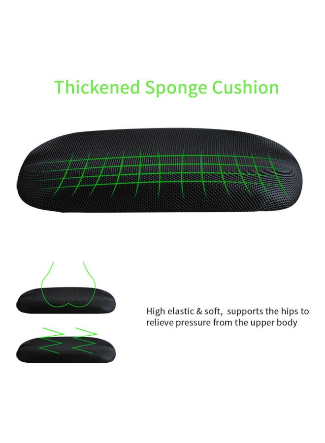Generic ABS 360° Swivel Wheel Desk Chair Adjustable Height Thickened Sponge Pad Black/Silver 49x49x70cm  - Image 3