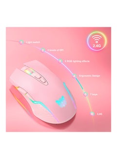 onikuma 2.4GHz Wireless Optical Gaming Mouse with RGB Light  - Image 4