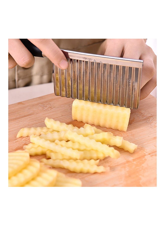 Stainless Steel Crinkle Wavy Slicer Silver/Black  - Image 1