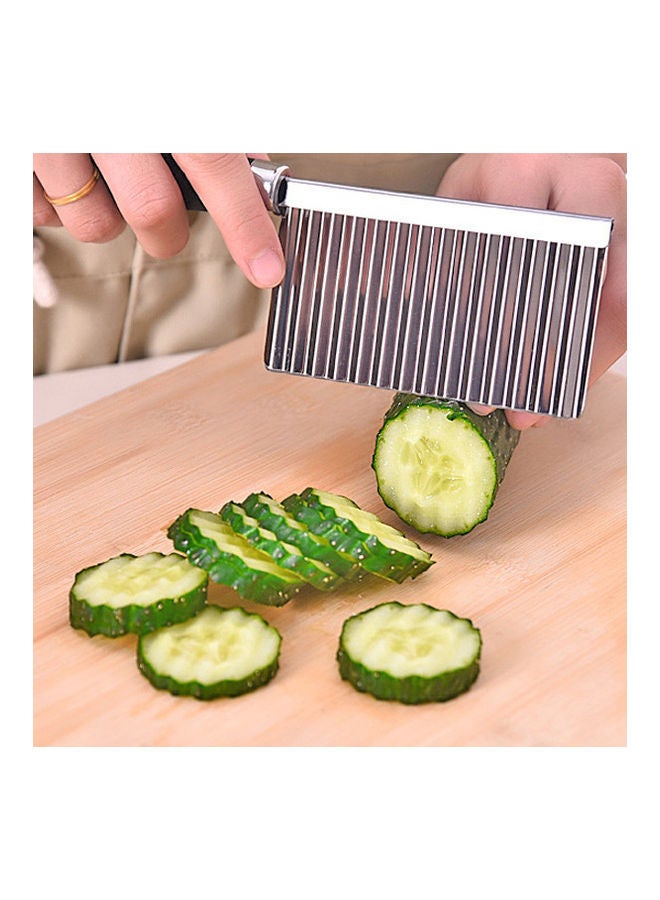 Stainless Steel Crinkle Wavy Slicer Silver/Black  - Image 2