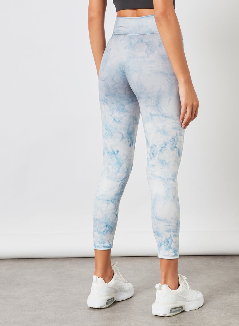 Athletiq - Women's High Rise Sports Training Workout Stretch Leggings With Elastic Waist And All Over Print Multicolour - Image 1