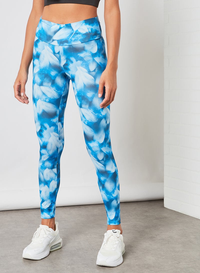 Athletiq - Women's High Rise Sports Training Workout Stretch Leggings With Elastic Waist and All Over Print Multicolour - Image 1