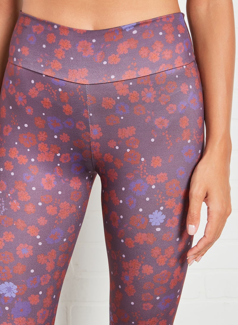 Athletiq - Women's High Rise Sports Training Workout Stretch Leggings With Elastic Waist and All Over Print Multicolour - Image 1
