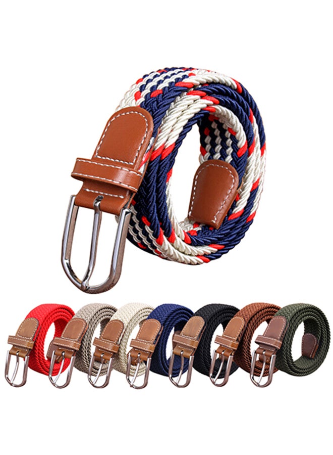 حزام سادة بإبزيم معدني منسوج متعدد الألوان - Image 2