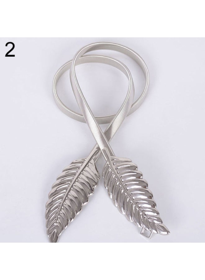 Leaf Design Vintage Style Belt Silver