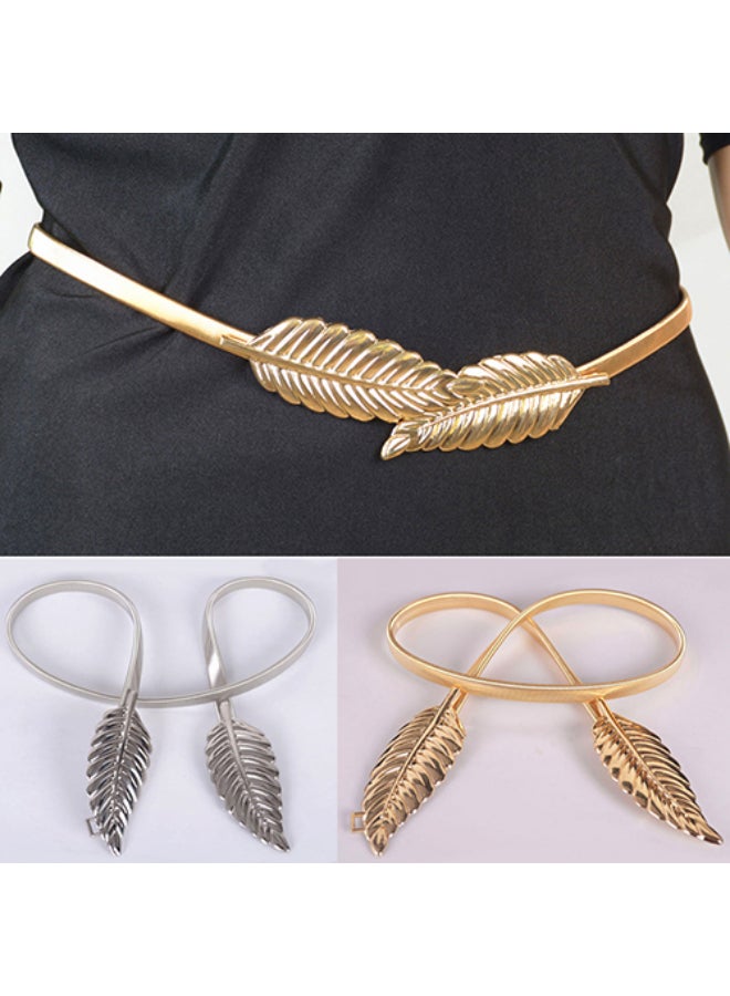 Leaf Design Vintage Style Belt Silver