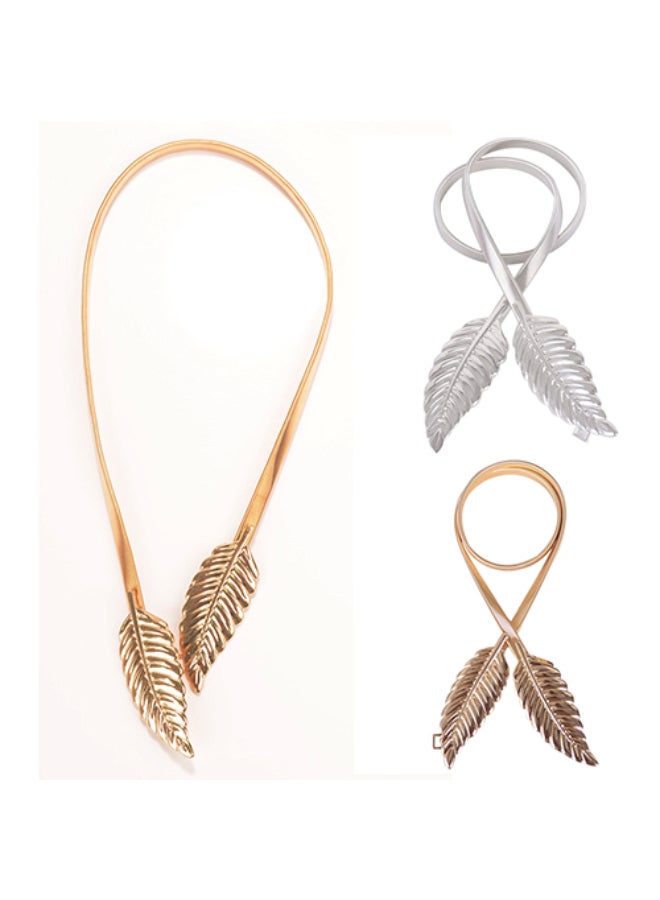 Leaf Design Vintage Style Belt Silver