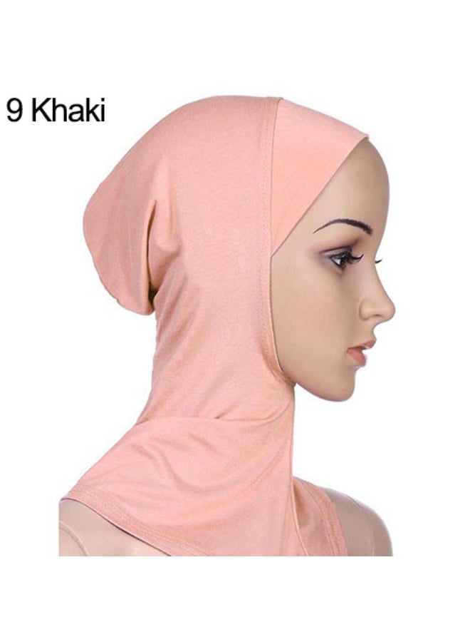Full Cover Inner Hijab Cap Khaki - Image 1
