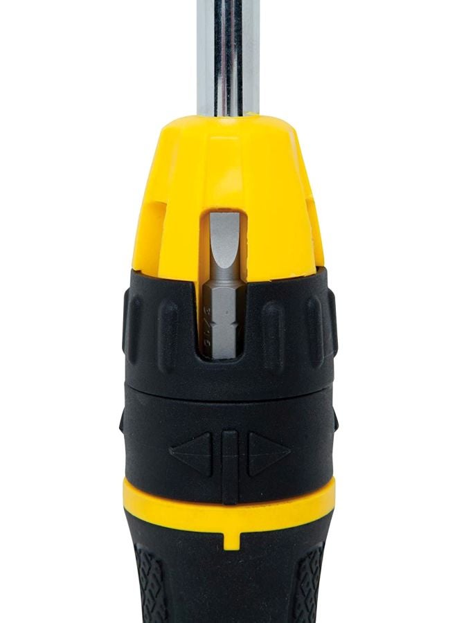 Stanley Ratcheting Screwdriver Yellow/Black 4inch - Image 3