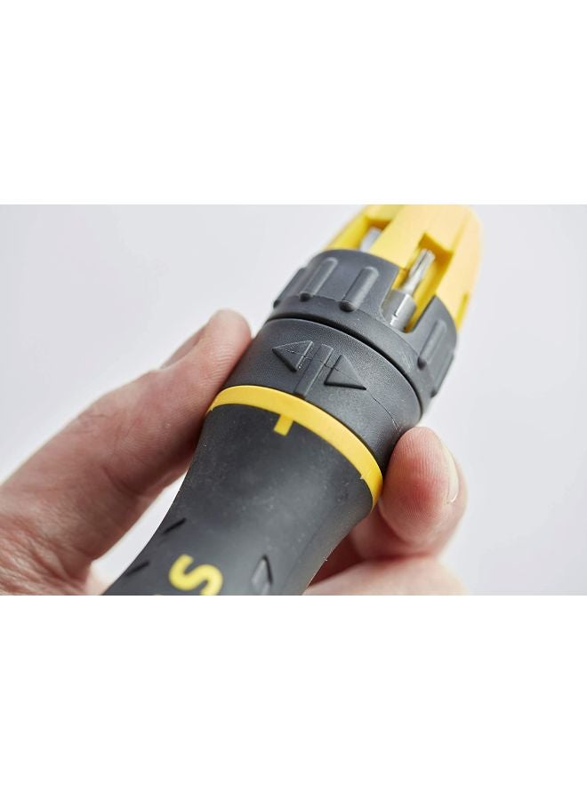 Stanley Ratcheting Screwdriver Yellow/Black 4inch - Image 5