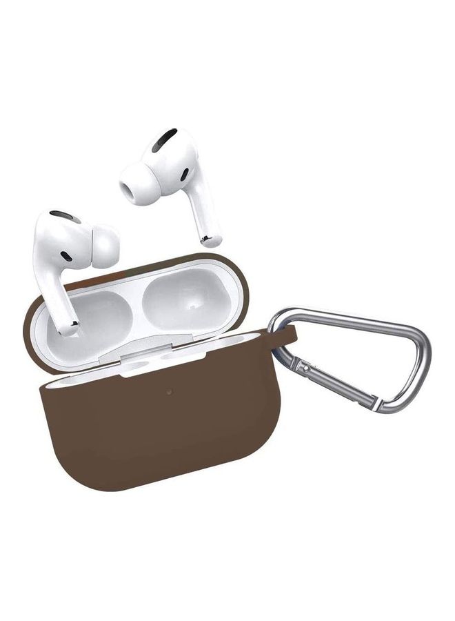 ICS Protective Case Cover with Clip for Apple AirPods Pro Brown - Image 2
