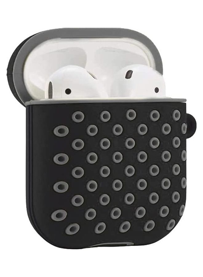 ICS Protective Case Cover with Clip for Apple AirPods 1 and 2 Black/Grey - Image 2