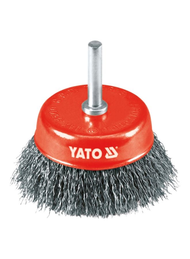 Yato Steel Wire Cup Brush Silver/Red 75mm