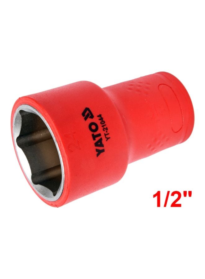 Yato Insulated Socket 1/2-Inch 24mm VDE-1000V YT-21044 Red/Black/Silver - Image 3