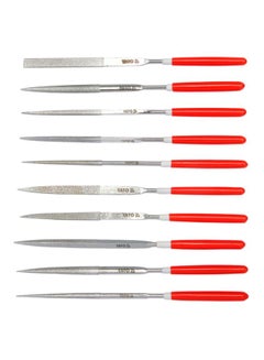 10Pcs Diamond Needle File Set 3X140X50mmYT-6144 Silver/Red 50x3x140mm - v1622793500/N22423098A_1