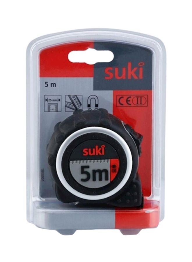 suki 2-Position Measuring Tape With TRP Cover Black/Grey/Red 5meter 