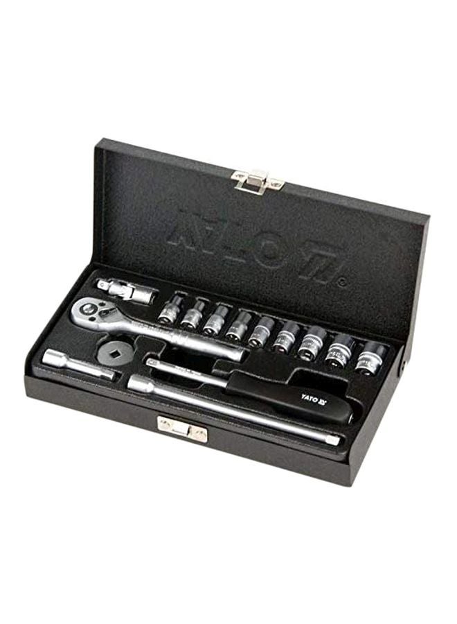Yato 15-Pieces Tools Set With Carry Bag Silver/Black 6.9x1.4inch  - Image 1