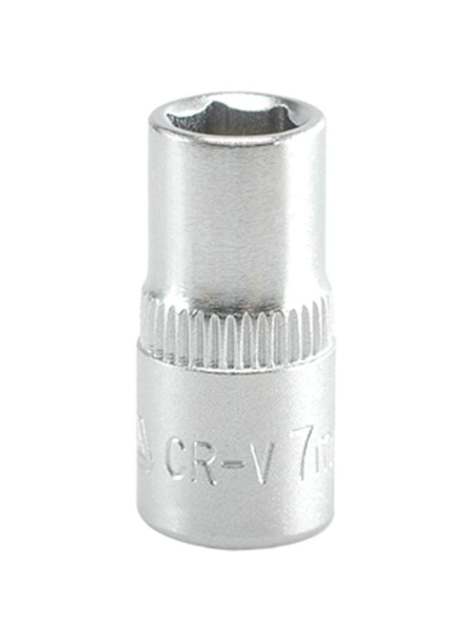 Yato Hexagonal Socket 7mm 1/4-InchDr CRV YT-1406 Silver - Image 1
