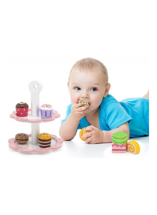 Viga Wooden Platter With Cupcakes and Cakes - Image 2